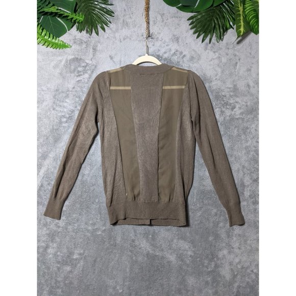 🍑Vintage TWELVE by TWELVE Women Cardigan Sweater Sheer Back Fall Green XS(0-2) - Picture 8 of 12